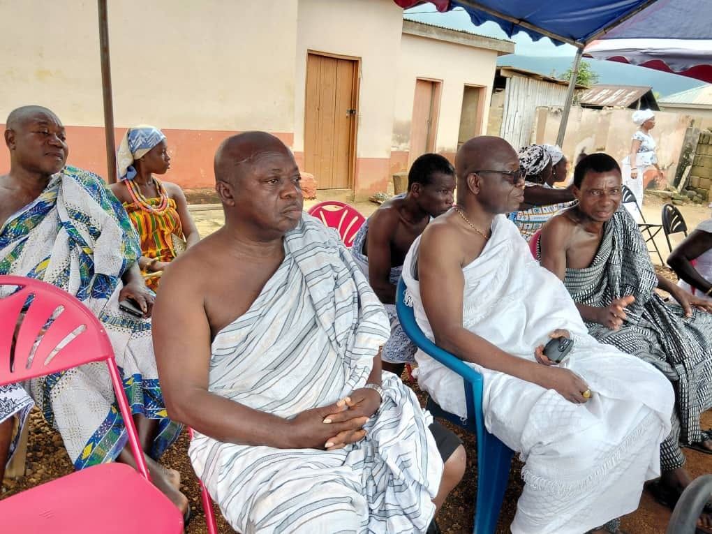 Chiefs, elders and community members gathered under the canopy for the Stool Cleaning Rites at Fodome Amele